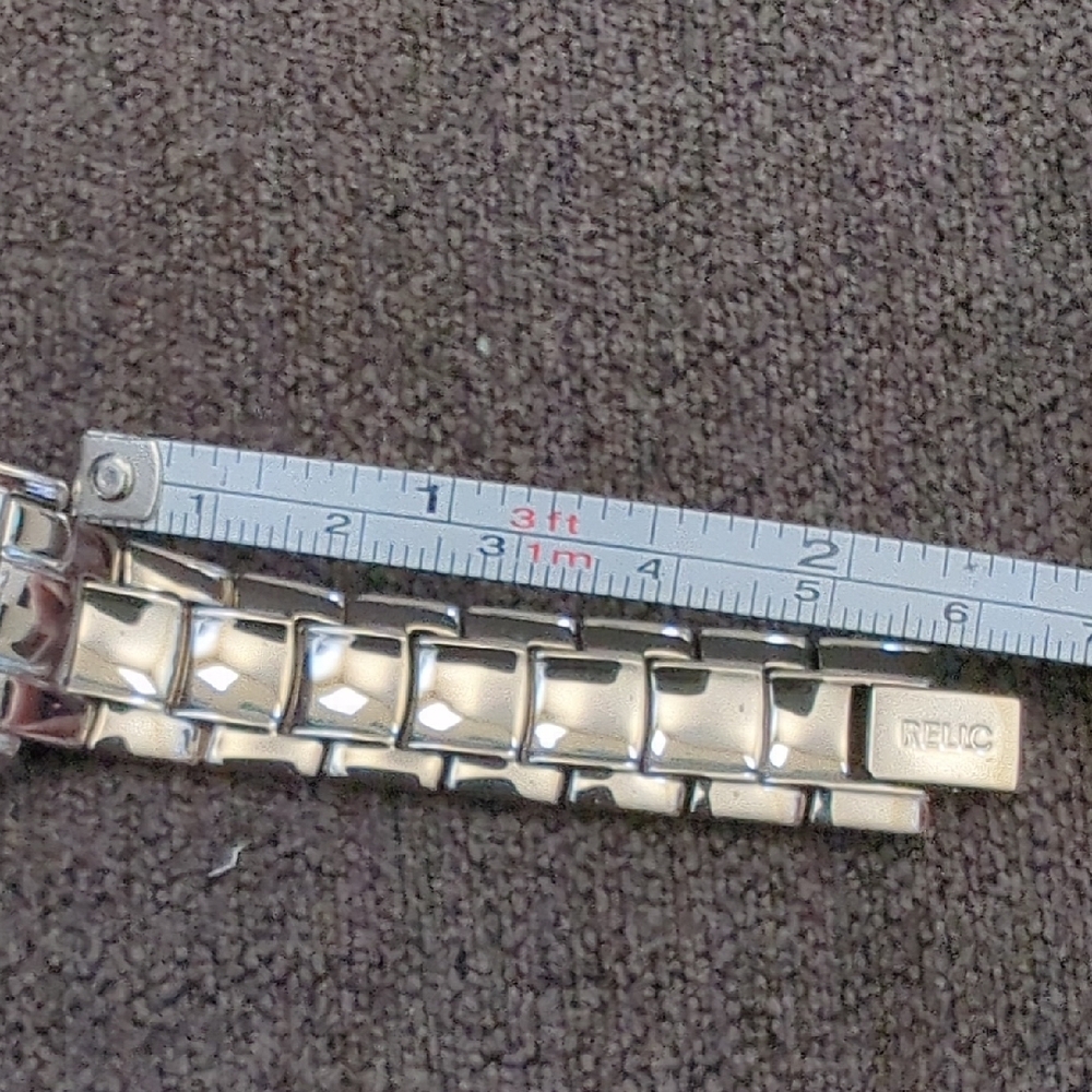 Relic Silver Watch With Rectangular Face - image 3